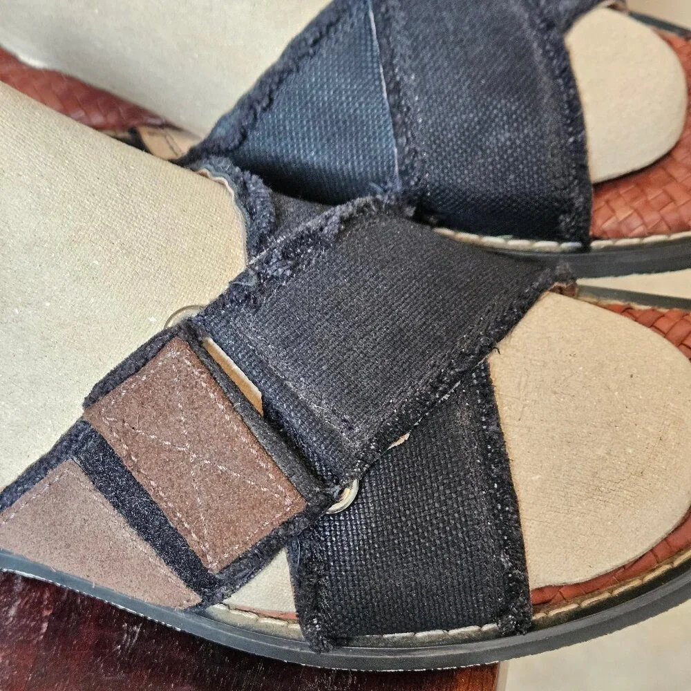 Tommy Bahama Turks Leather Sandals, Black/Brown, Sz 13 - Picture 12 of 13